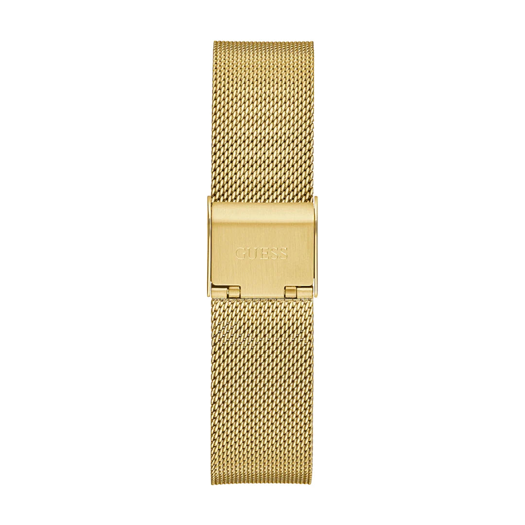  Shop Authentic Guess Iconic Diamonds Gold Dial Gold Mesh Bracelet Watch For Women - GW0477L2 - Luxxuri