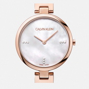  Shop Authentic Calvin Klein Authentic Mother of Pearl Dial Rose Gold Mesh Bracelet Watch for Women - K8G2362G - Luxxuri