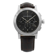 Shop Authentic Burberry The City Chronograph Black Dial Black Leather Strap Watch for Men - BU9356 - Luxxuri