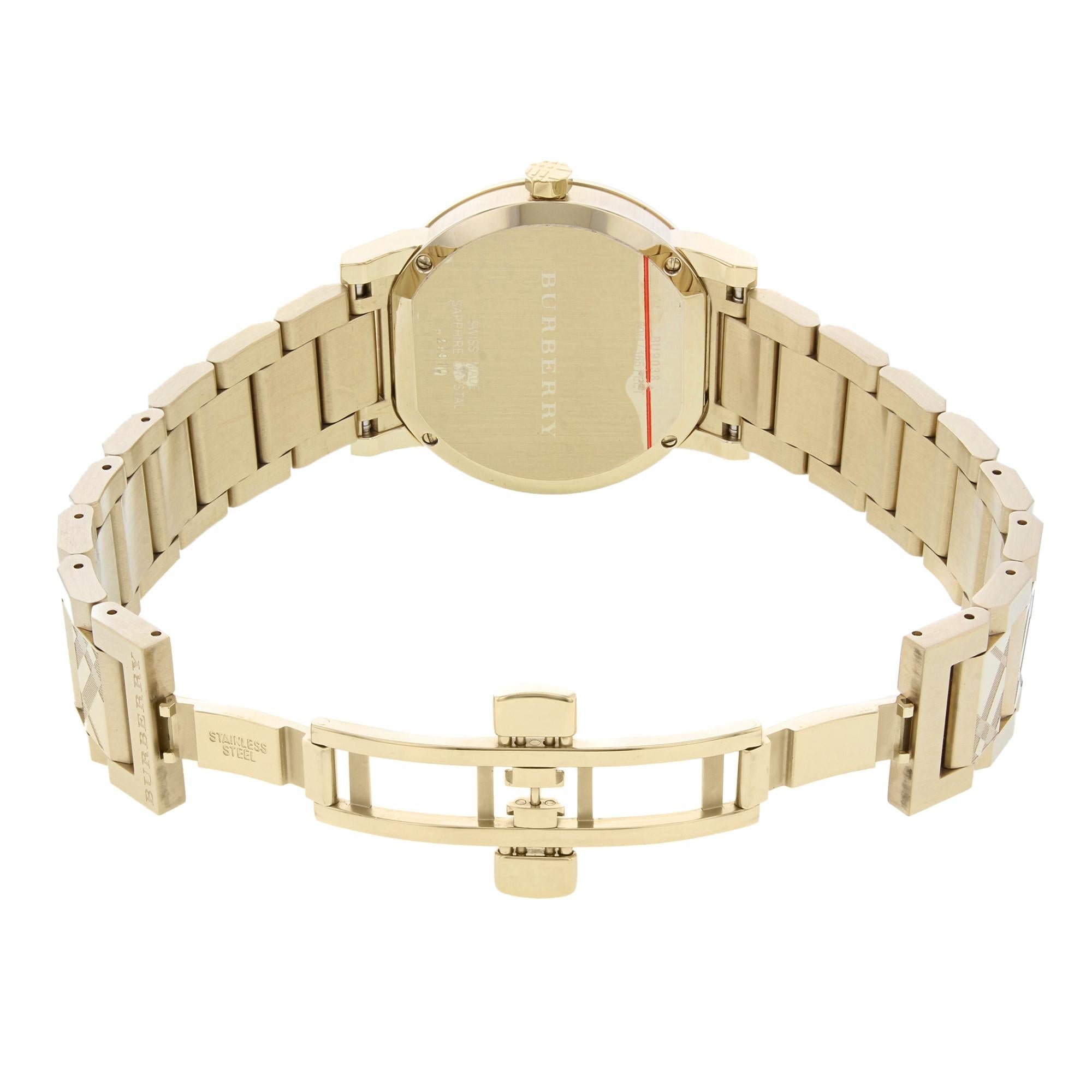  Shop Authentic Burberry The City Gold Dial Gold Steel Strap Watch for Men - BU9038 - Luxxuri
