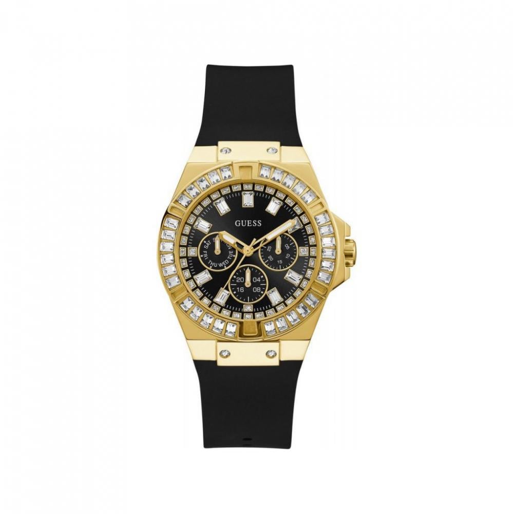  Shop Authentic Guess Venus Diamonds Black Dial Black Rubber Strap Watch for Women - GW0118L1 - Luxxuri
