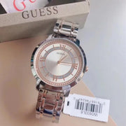  Shop Authentic Guess Montauk Silver Dial Two Tone Steel Strap Watch For Women - W0933L6 - Luxxuri