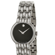  Shop Authentic Movado Veturi Quartz Black Dial Silver Steel Strap Watch for Women - 0606338 - Luxxuri