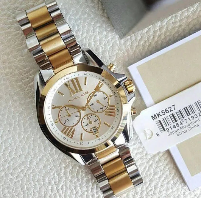  Shop Authentic Michael Kors Bradshaw Silver Dial Two Tone Steel Strap Watch for Women - MK5627 - Luxxuri