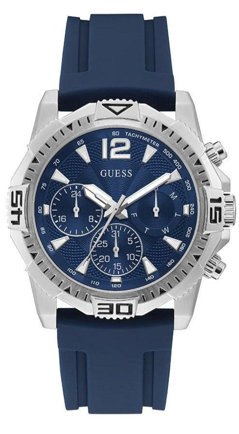  Shop Authentic Guess Commander Blue Dial Blue Rubber Strap Watch for Men - GW0211G1 - Luxxuri