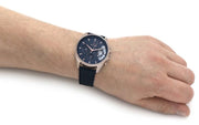  Shop Authentic Tommy Hilfiger Baker Chronograph Quartz Blue Dial Blue Leather Strap Watch For Men - 1710451 - Luxxuri
