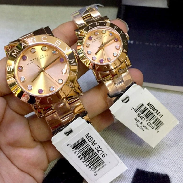 Shop Authentic Marc Jacobs Amy Dexter Rose Gold Dial Rose Gold Steel Strap Watch for Women - MBM3216 - Luxxuri