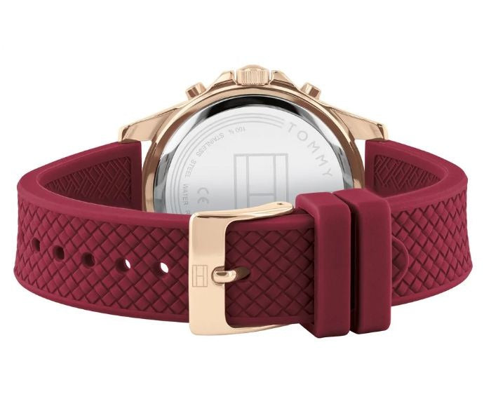  Shop Authentic Tommy Hilfiger Haven Quartz White Dial Red Rubber Strap Watch For Women - 1782200 - Luxxuri