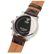  Shop Authentic Guess Exec Chronograph White Dial Brown Leather Strap Watch For Men - W0076G2 - Luxxuri
