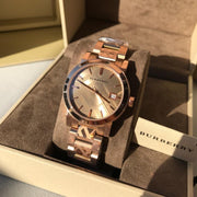  Shop Authentic Burberry The City Rose Gold Dial Rose Gold Steel Strap Watch for Women - BU9146 - Luxxuri