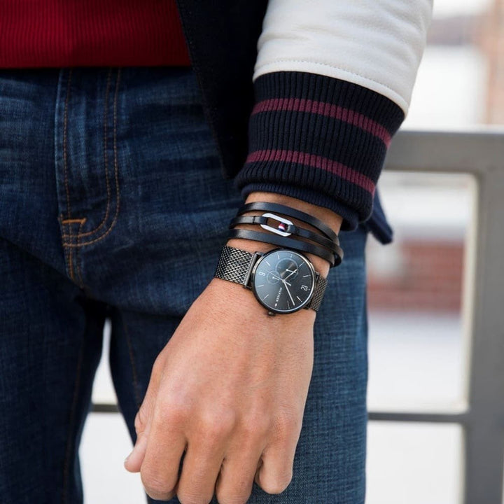  Shop Authentic Tommy Hilfiger Brooklyn Black Dial Black Mesh Bracelet Watch for Men - 1791507 - Luxxuri