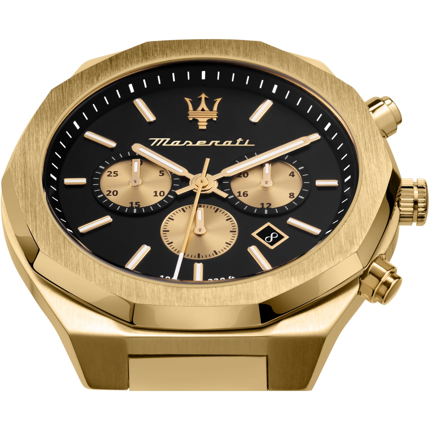  Shop Authentic Maserati Stile 45mm Chronograph Black Dial Gold Steel Strap Watch For Men - R8873642001 - Luxxuri