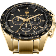  Shop Authentic Maserati Traguardo Chronograph Black Dial Gold Steel Strap Watch For Men - R8873612041 - Luxxuri
