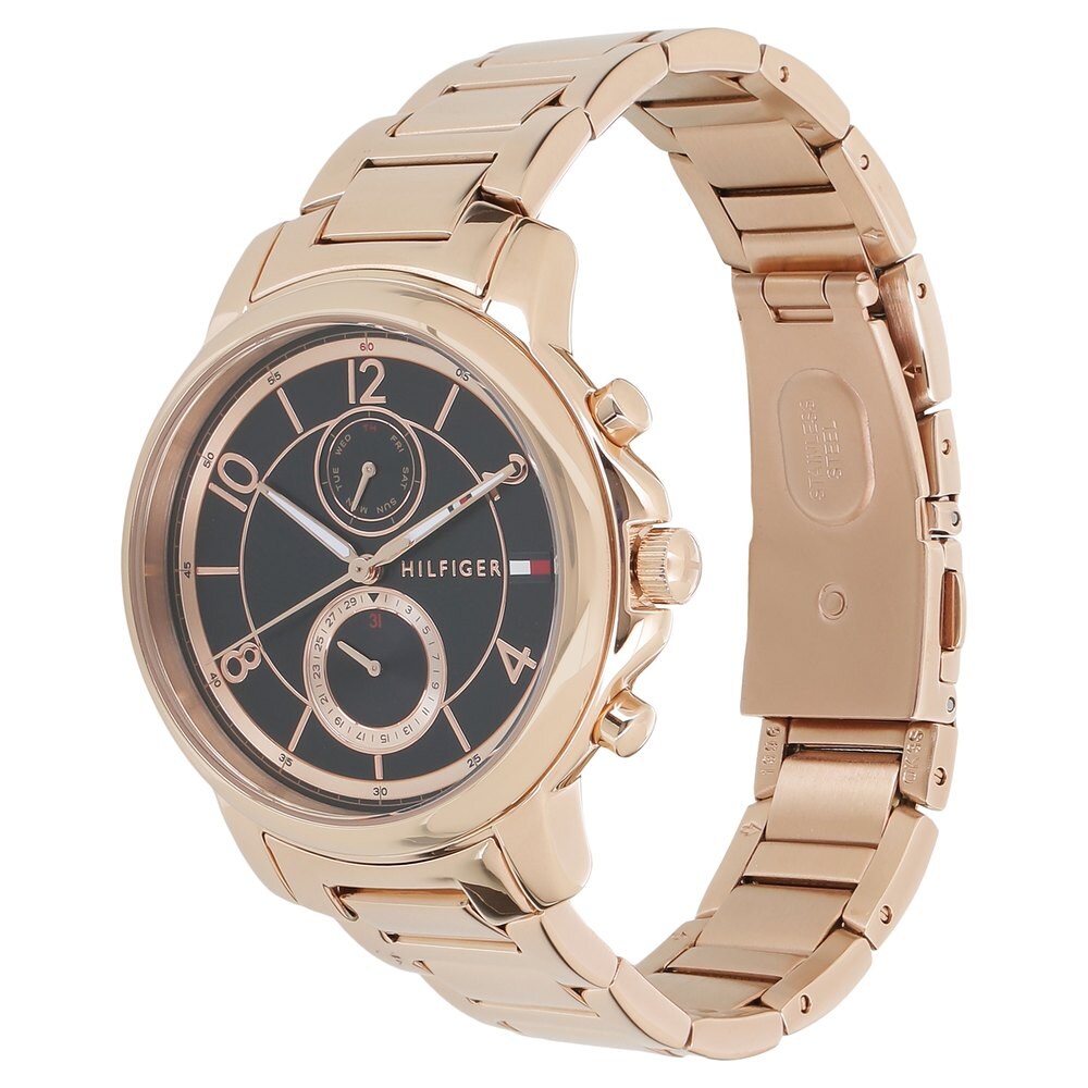  Shop Authentic Tommy Hilfiger Claudia Black Dial Rose Gold Steel Strap Watch for Women - 1781820 - Luxxuri
