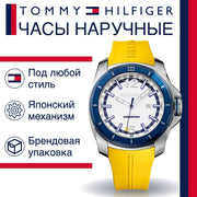 Shop Authentic Tommy Hilfiger Windsurf White Dial Yellow Rubber Strap Watch for Men - 1791115 - Luxxuri