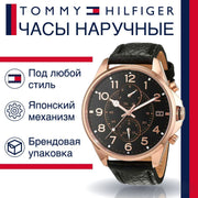  Shop Authentic Tommy Hilfiger Dean Chronograph Quartz Black Dial Black Leather Strap Watch for Men - 1791273 - Luxxuri