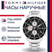  Shop Authentic Tommy Hilfiger Jimmy Multifunction Black Dial Silver Steel Strap Watch For Men  - 1791950 - Luxxuri