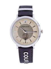  Shop Authentic Versace V-Circle Black Manifesto Courage Quartz Silver Dial Black Leather Strap Watch for Men - VBQ080017 - Luxxuri