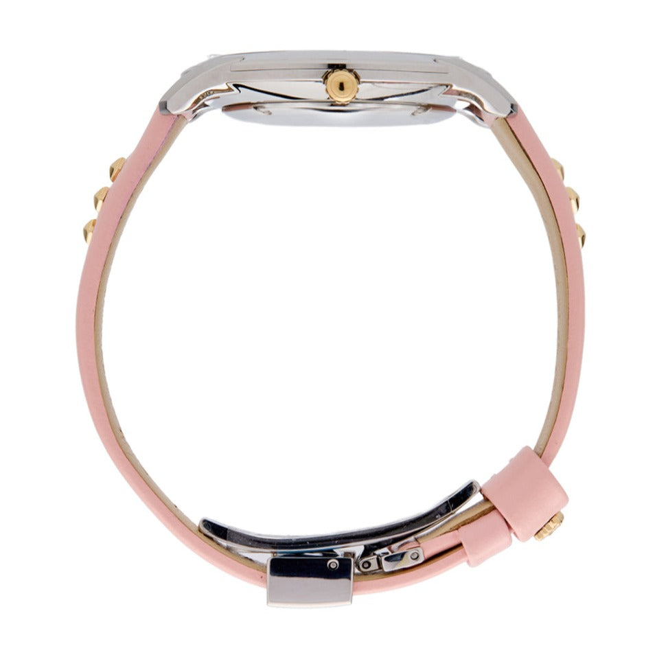  Shop Authentic Versace Audrey Quartz White Dial Pink Leather Strap Watch for Women - VELR00119 - Luxxuri