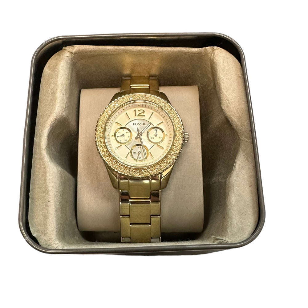  Shop Authentic Fossil Stella Multifunction Gold Dial Gold Steel Strap Watch for Women - ES3589 - Luxxuri