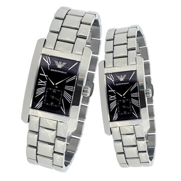  Shop Authentic Emporio Armani Classic Black Dial Silver Stainless Steel Strap Watch For Men - AR0156 - Luxxuri