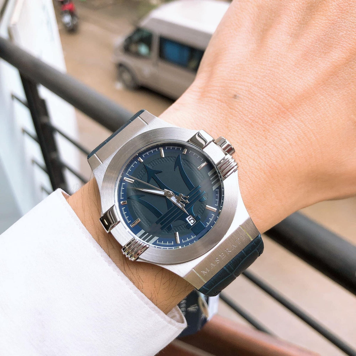  Shop Authentic Maserati Potenza Blue Dial Blue Leather Strap Watch For Men - R8851108015 - Luxxuri