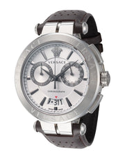  Shop Authentic Versace Aion Chronograph White Dial Brown Leather Strap Watch for Men - VBR010017 - Luxxuri