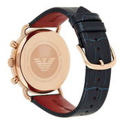  Shop Authentic Emporio Armani Aviator Silver Dial Blue Leather Strap Watch For Men - AR11123 - Luxxuri