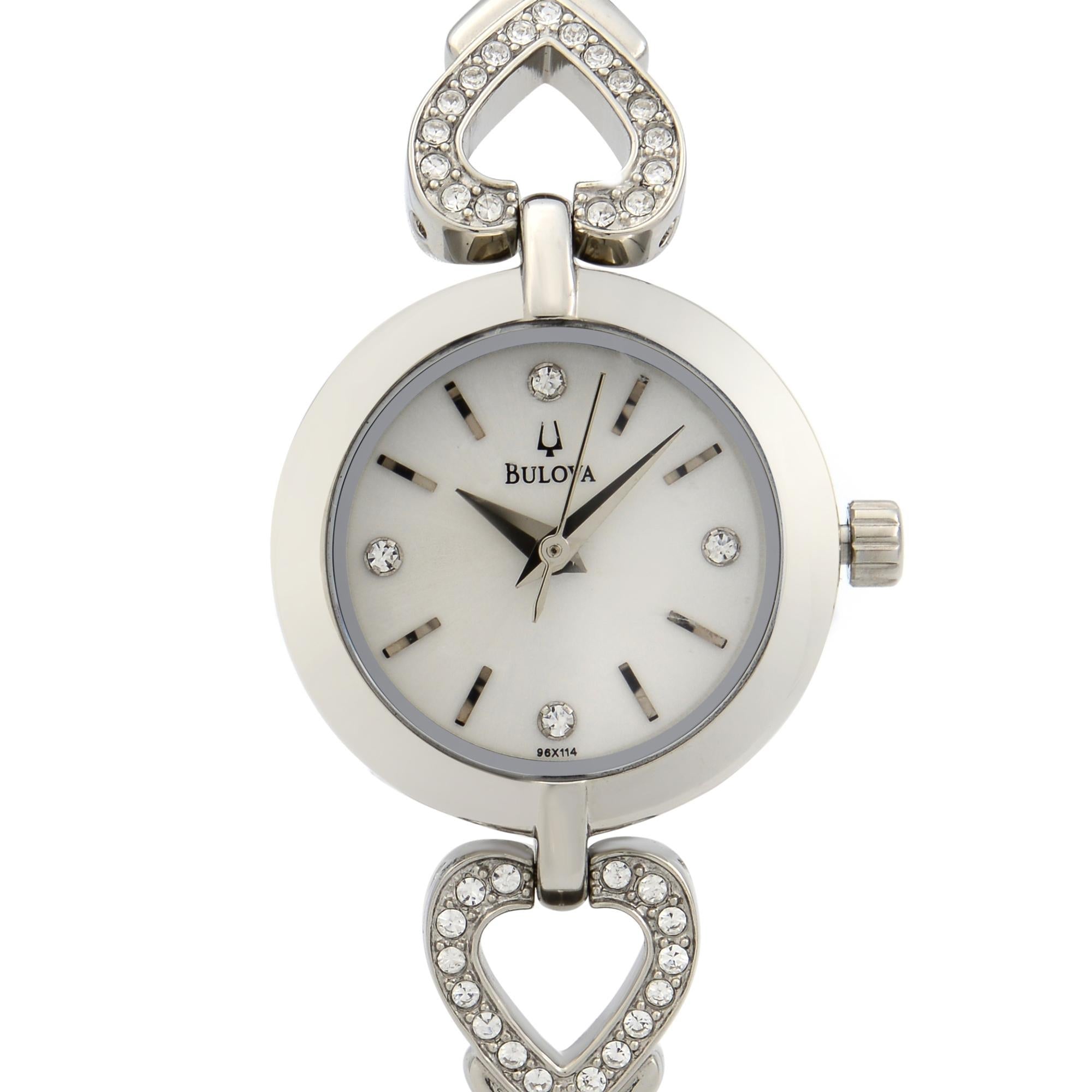  Shop Authentic Bulova Crystals White Dial Silver Steel Strap Watch for Women - 96X114 - Luxxuri