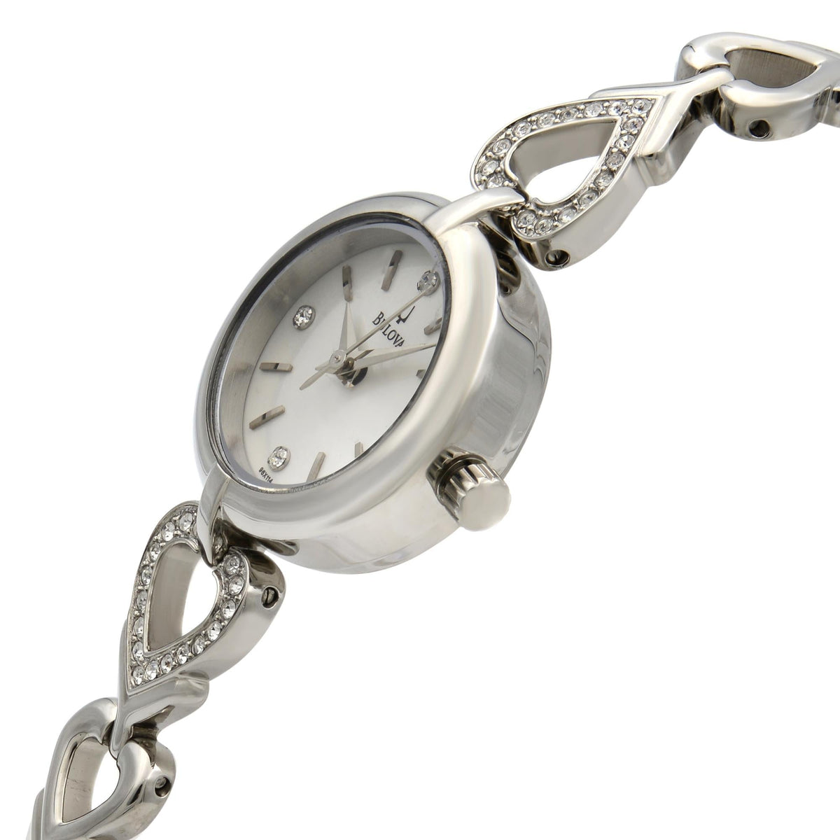  Shop Authentic Bulova Crystals White Dial Silver Steel Strap Watch for Women - 96X114 - Luxxuri