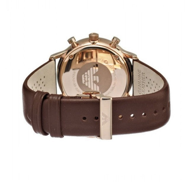  Shop Authentic Emporio Armani Classic Chronograph Brown Dial Brown Leather Strap Watch For Men - AR0387 - Luxxuri