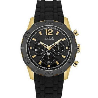  Shop Authentic Guess Caliber Chronograph Black Dial Black Rubber Strap Watch for Men - W0864G3 - Luxxuri