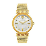  Shop Authentic Versace Meander Greca White Dial Gold Mesh Bracelet Watch for Women - VELW00820 - Luxxuri