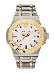  Shop Authentic Versace Chain Reaction Quartz White Dial Two Tone Steel Strap Watch for Men - VEDY00519 - Luxxuri