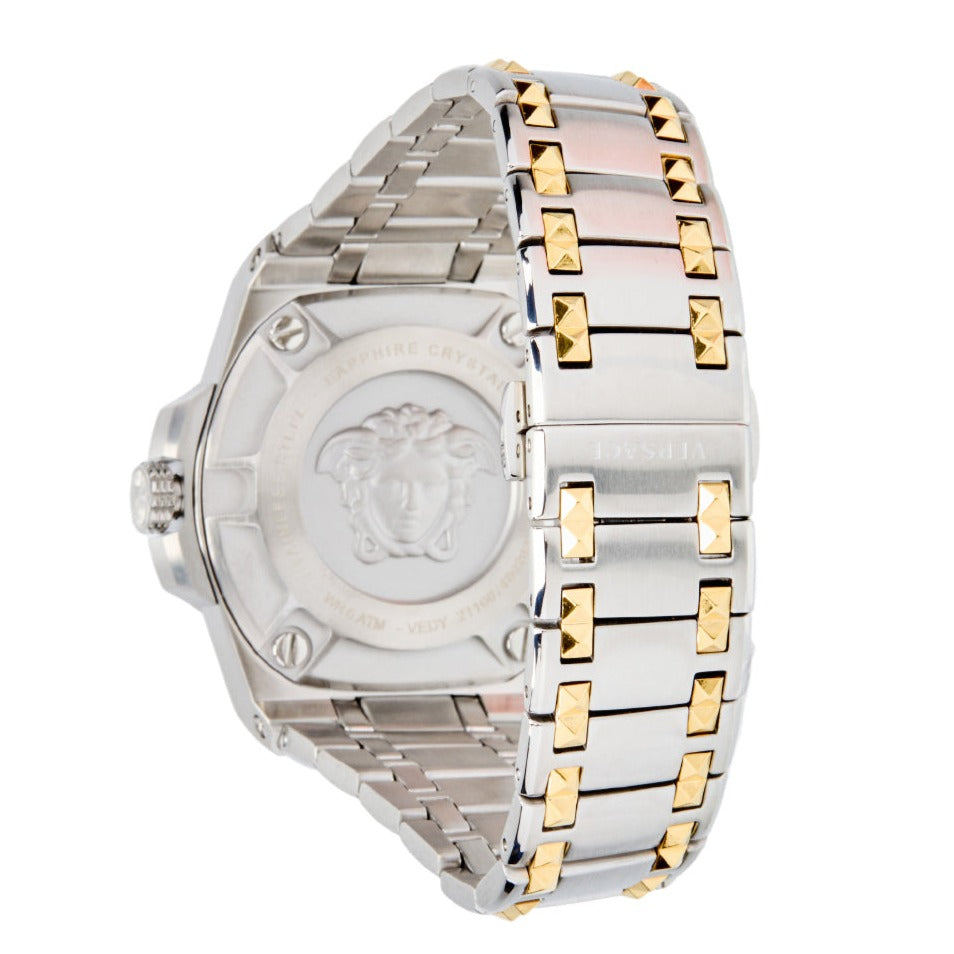  Shop Authentic Versace Chain Reaction Quartz White Dial Two Tone Steel Strap Watch for Men - VEDY00519 - Luxxuri