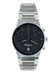  Shop Authentic Salvatore Ferragamo Sapphire Chrono Black Dial Silver Steel Strap Watch for Men - SFME00321 - Luxxuri