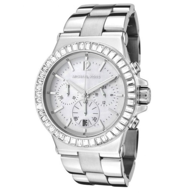  Shop Authentic Michael Kors Dylan Glitz Chronograph White Dial Silver Steel Strap Watch For Women - MK5411 - Luxxuri