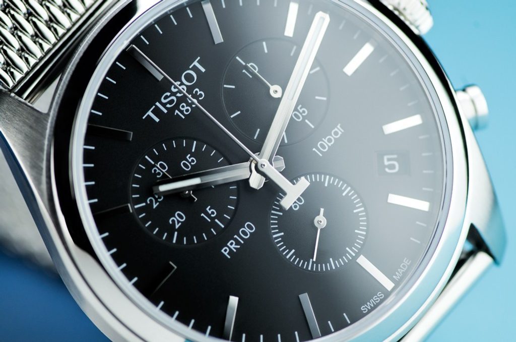  Shop Authentic Tissot PR 100 Chronograph Black Dial Silver Mesh Bracelet Watch For Men - T101.417.11.051.01 - Luxxuri