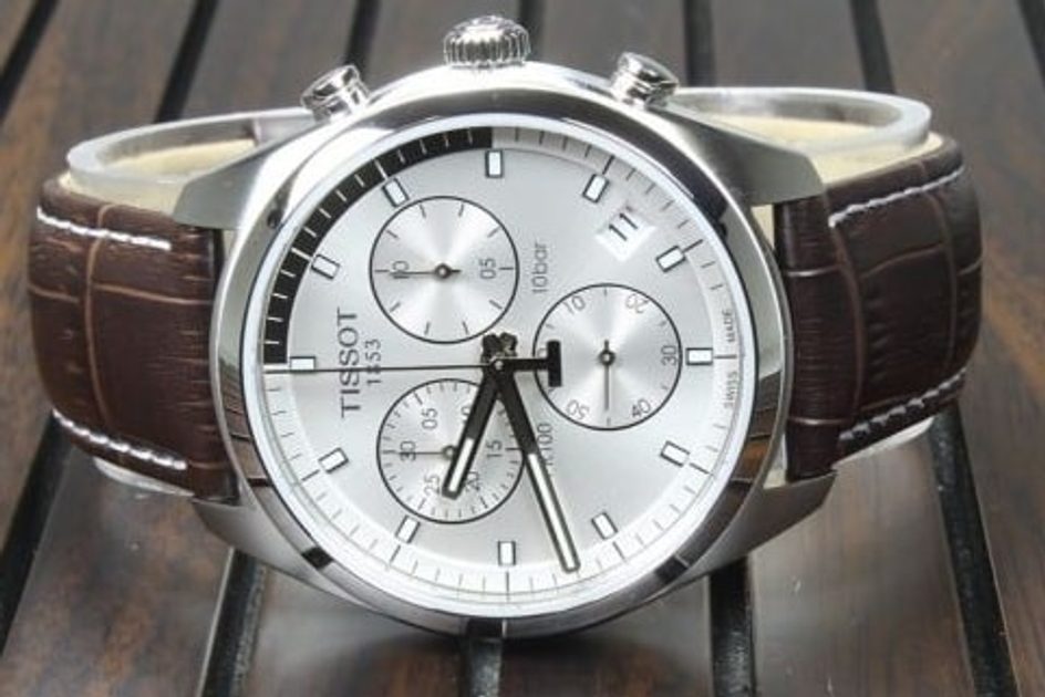  Shop Authentic Tissot PR 100 Chronograph Silver Dial Brown Leather Strap Watch for Men - T101.417.16.031.00 - Luxxuri