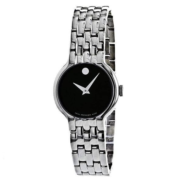  Shop Authentic Movado Veturi Quartz Black Dial Silver Steel Strap Watch for Women - 0606338 - Luxxuri