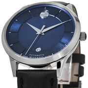  Shop Authentic Movado 1881 Automatic Blue Dial Black Leather Strap Watch For Men - 606874 - Luxxuri
