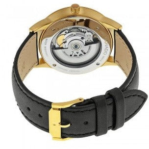  Shop Authentic Movado 1881 Automatic Black Dial Black Leather Strap Watch For Men - 606875 - Luxxuri