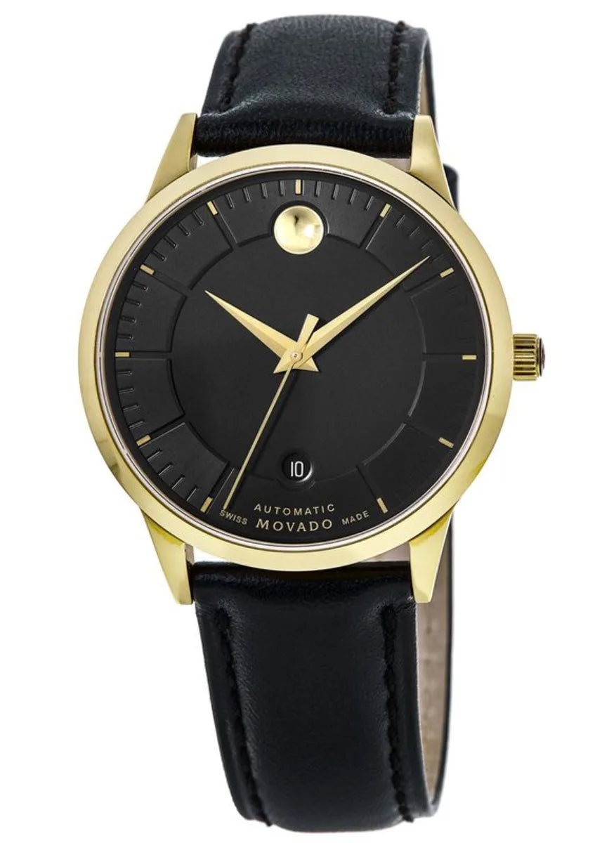  Shop Authentic Movado 1881 Automatic Black Dial Black Leather Strap Watch For Men - 606875 - Luxxuri