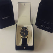  Shop Authentic Movado Museum Black Dial Black Leather Strap Watch For Men - 606876 - Luxxuri