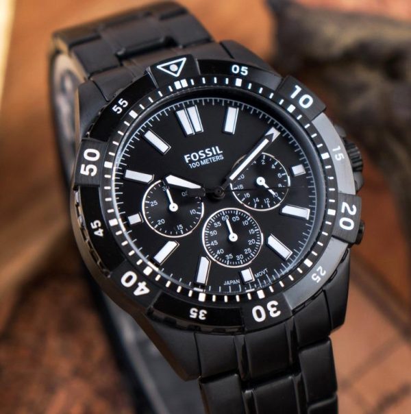  Shop Authentic Fossil Garrett Chronograph Black Dial Black Steel Strap Watch for Men - FS5773 - Luxxuri