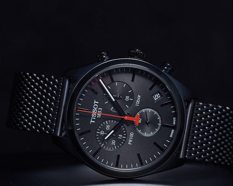  Shop Authentic Tissot T Classic PR 100 Chronograph Black Dial Black Mesh Bracelet Watch For Men - T101.417.33.051.00 - Luxxuri
