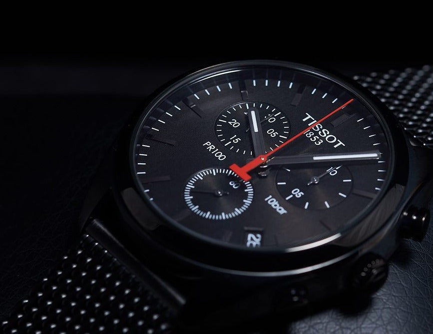  Shop Authentic Tissot T Classic PR 100 Chronograph Black Dial Black Mesh Bracelet Watch For Men - T101.417.33.051.00 - Luxxuri