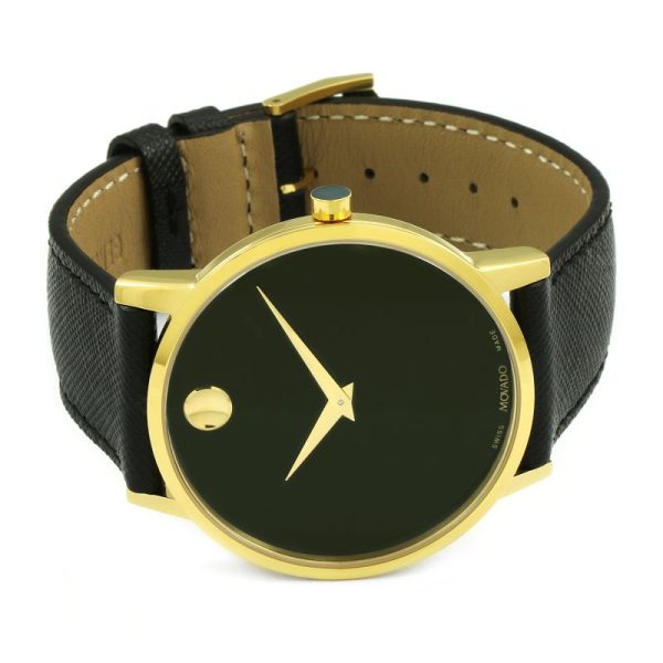  Shop Authentic Movado Museum Classic Quartz Black Dial Black Leather Strap Watch for Men - 0607195 - Luxxuri