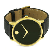  Shop Authentic Movado Museum Classic Quartz Black Dial Black Leather Strap Watch for Men - 0607195 - Luxxuri