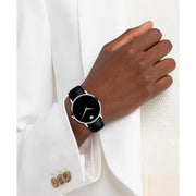  Shop Authentic Movado Museum Classic Black Dial Black Leather Strap Watch for Men - 0607194 - Luxxuri